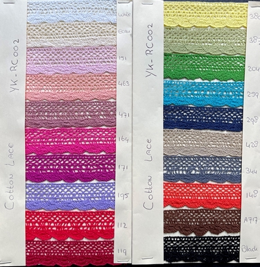 Cotton Lace 32mm (46 m), Colourcard